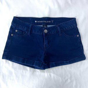 Celebrity Pink Shorts So Soft Juniors Size 3 Stretch Blue 5 Pocket with Cuffed H